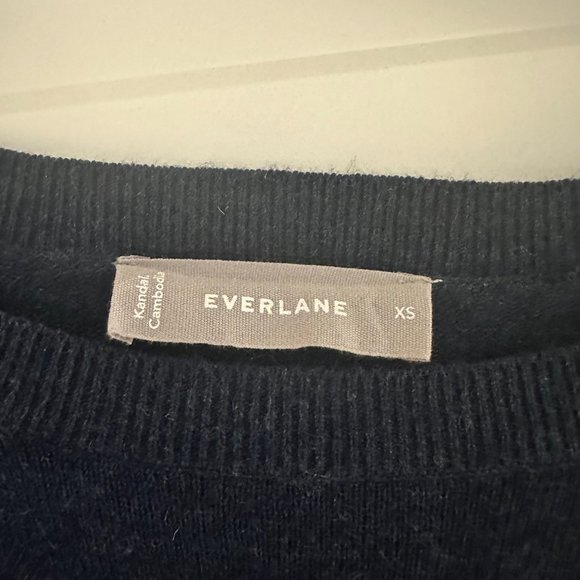 Everlane XS Wool & Cotton Navy Blue Crewneck Sweater - Picture 3 of 4